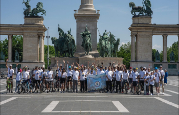Promoting IDY through bicycling - celebrating the 11th International Day of Yoga at Budapest 